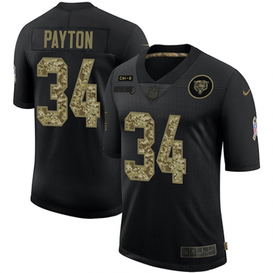 Men's Chicago Bears 34 Walter Payton Camo 2020 Salute To Service Limited Jersey