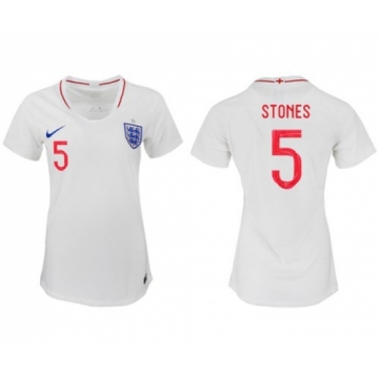 Women's England 5 Stones Home Soccer Country Jersey