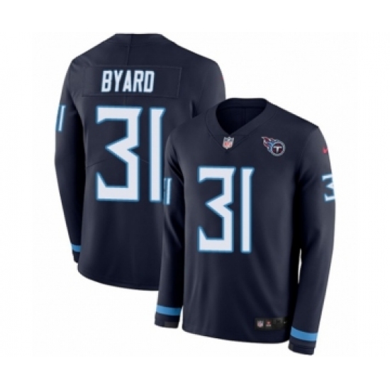 Men's Nike Tennessee Titans 31 Kevin Byard Limited Navy Blue Therma Long Sleeve NFL Jersey