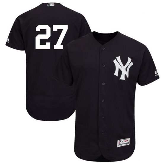 Men's Majestic New York Yankees 27 Giancarlo Stanton Navy Blue Flexbase Authentic Collection MLB Jersey