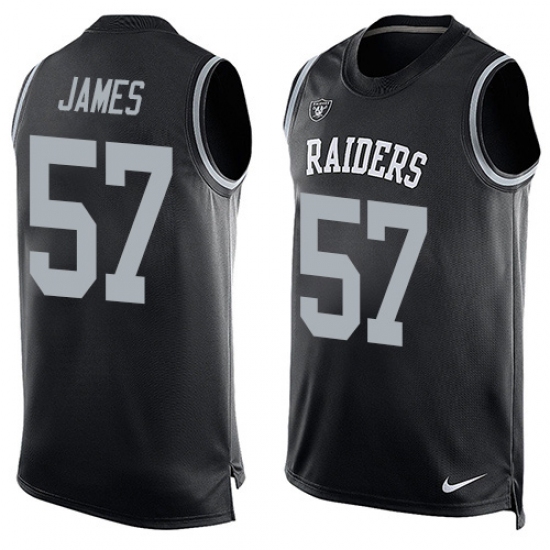 Men's Nike Oakland Raiders 57 Cory James Limited Black Player Name & Number Tank Top NFL Jersey