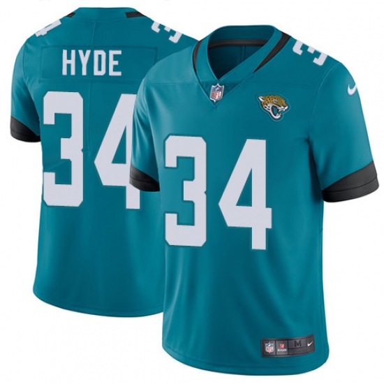 Men's Nike Jacksonville Jaguars 34 Carlos Hyde Teal Green Alternate Vapor Untouchable Limited Player NFL Jersey