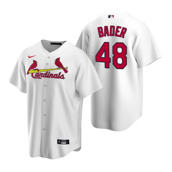 Men's Nike St. Louis Cardinals 48 Harrison Bader White Home Stitched Baseball Jersey