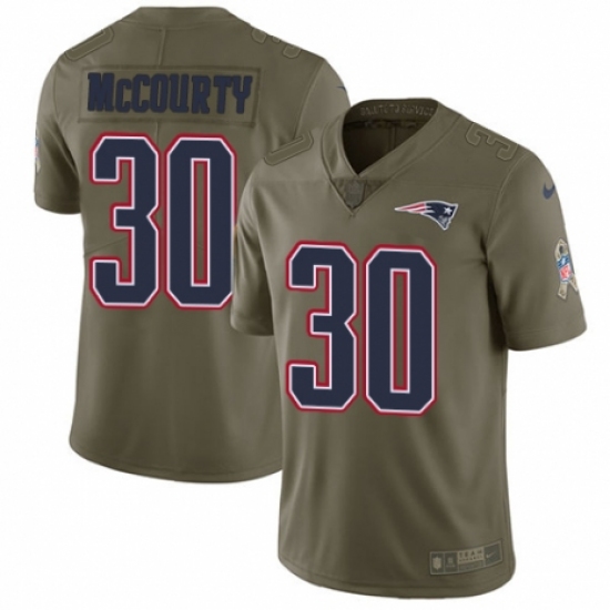 Men's Nike New England Patriots 30 Jason McCourty Limited Olive 2017 Salute to Service NFL Jersey