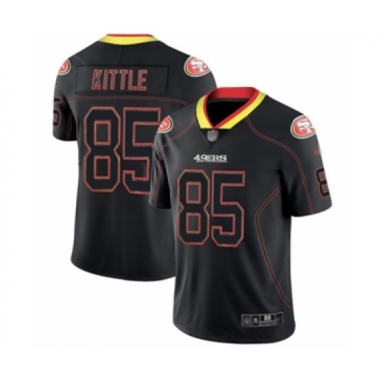 Men's San Francisco 49ers 85 George Kittle Limited Lights Out Black Rush Football Jersey