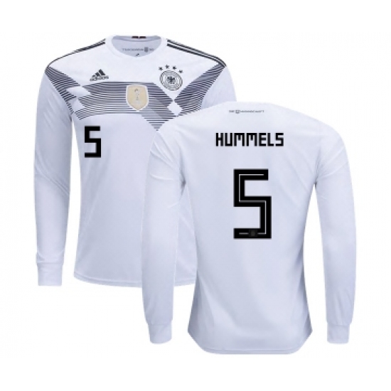 Germany 5 Hummels Home Long Sleeves Kid Soccer Country Jersey