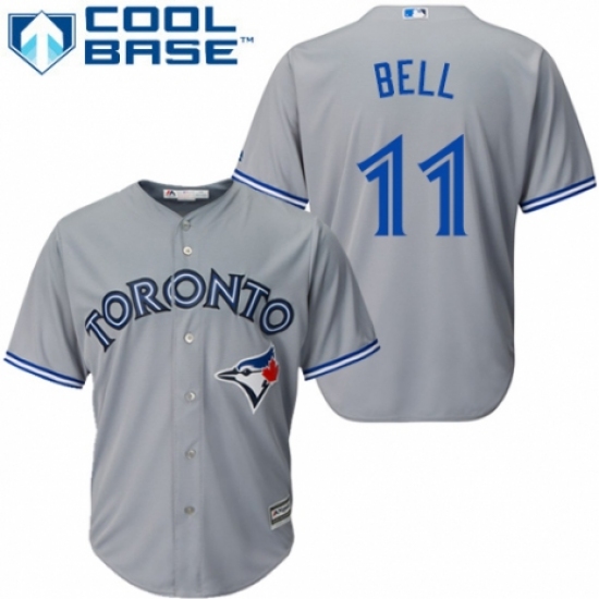 Youth Majestic Toronto Blue Jays 11 George Bell Authentic Grey Road MLB Jersey