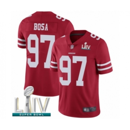 Men's San Francisco 49ers 97 Nick Bosa Red Team Color Vapor Untouchable Limited Player Super Bowl LIV Bound Football Jersey