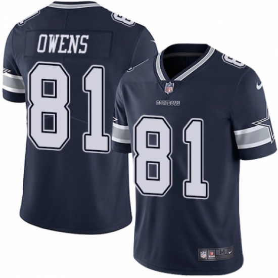 Men's Nike Dallas Cowboys 81 Terrell Owens Navy Blue Team Color Vapor Untouchable Limited Player NFL Jersey