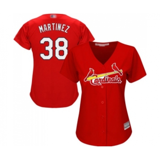 Women's St. Louis Cardinals 38 Jose Martinez Replica Red Alternate Cool Base Baseball Jersey