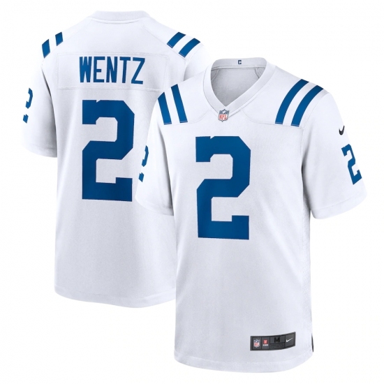 Men's Indianapolis Colts 2 Carson Wentz Nike White Limited Jersey