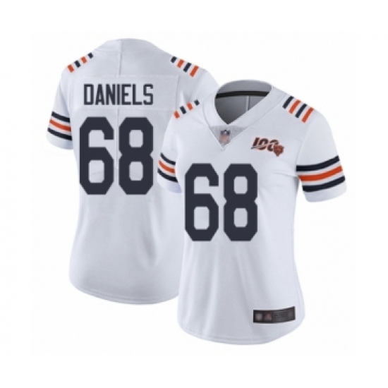 Women's Chicago Bears 68 James Daniels White 100th Season Limited Football Jersey