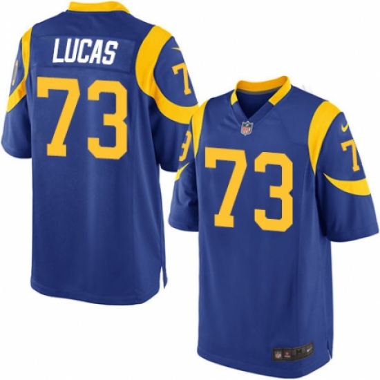 Men's Nike Los Angeles Rams 73 Cornelius Lucas Game Royal Blue Alternate NFL Jersey