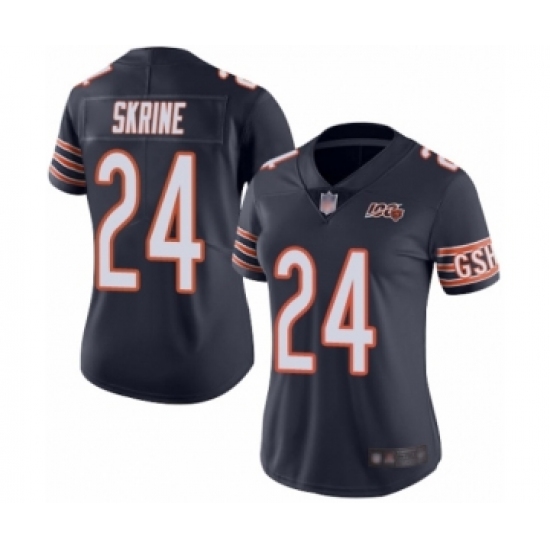 Women's Chicago Bears 24 Buster Skrine Navy Blue Team Color 100th Season Limited Football Jersey