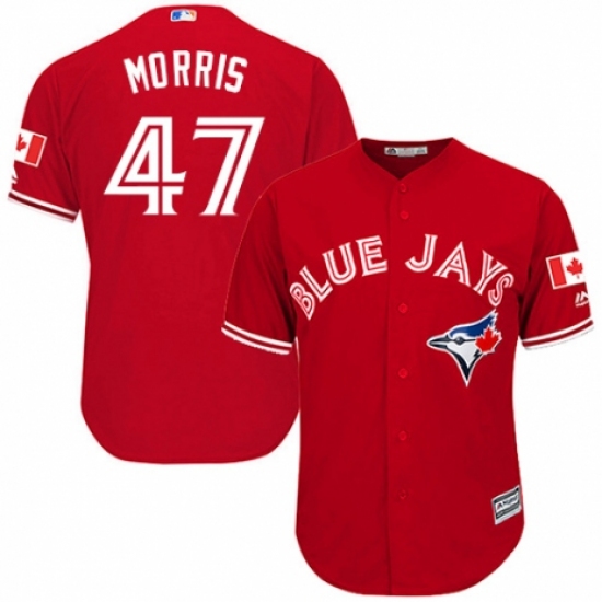 Men's Majestic Toronto Blue Jays 47 Jack Morris Replica Scarlet Alternate Cool Base MLB Jersey