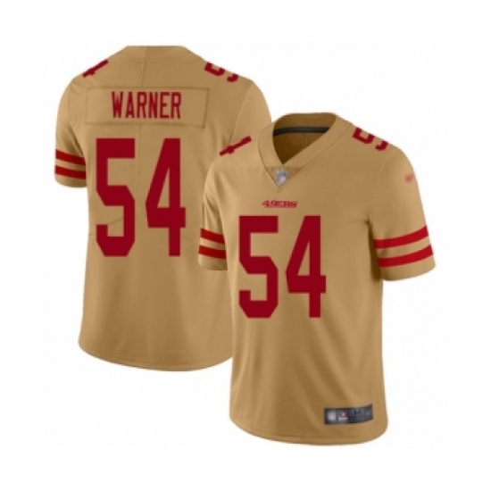 Men's San Francisco 49ers 54 Fred Warner Limited Gold Inverted Legend Football Jersey