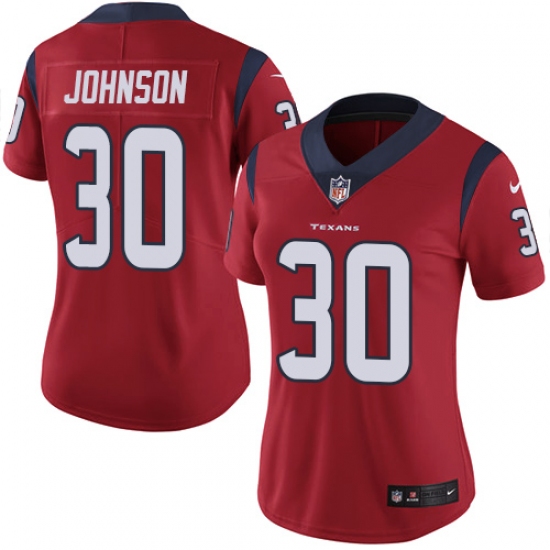 Women's Nike Houston Texans 30 Kevin Johnson Elite Red Alternate NFL Jersey