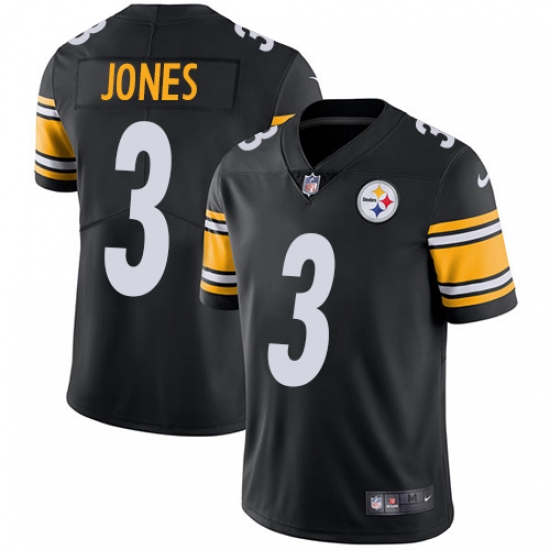 Men's Nike Pittsburgh Steelers 3 Landry Jones Black Team Color Vapor Untouchable Limited Player NFL Jersey