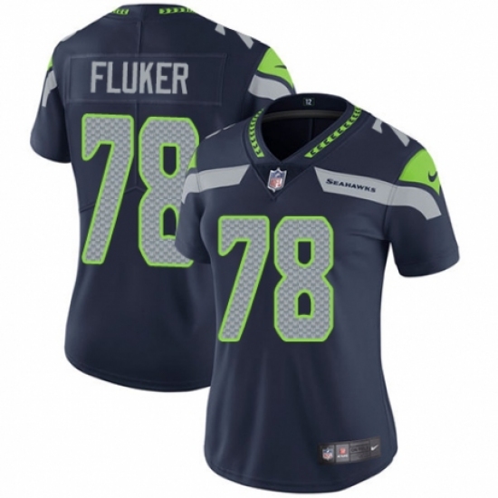 Women's Nike Seattle Seahawks 78 D.J. Fluker Navy Blue Team Color Vapor Untouchable Limited Player NFL Jersey