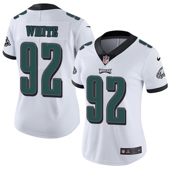 Women's Nike Philadelphia Eagles 92 Reggie White White Vapor Untouchable Limited Player NFL Jersey