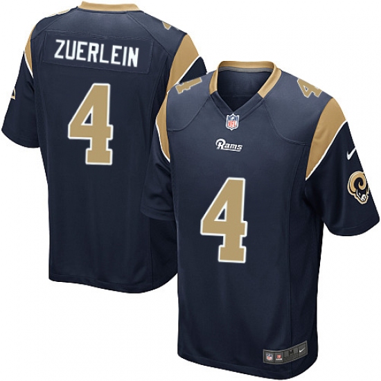 Men's Nike Los Angeles Rams 4 Greg Zuerlein Game Navy Blue Team Color NFL Jersey