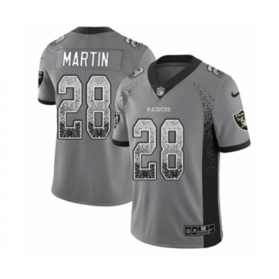 Men's Nike Oakland Raiders 28 Doug Martin Limited Gray Rush Drift Fashion NFL Jersey