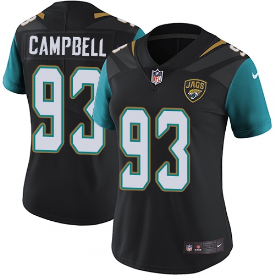 Women's Nike Jacksonville Jaguars 93 Calais Campbell Elite Black Alternate NFL Jersey