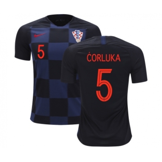 Croatia 5 Corluka Away Kid Soccer Country Jersey