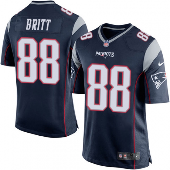 Men's Nike New England Patriots 88 Kenny Britt Game Navy Blue Team Color NFL Jersey