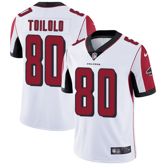 Youth Nike Atlanta Falcons 80 Levine Toilolo White Vapor Untouchable Limited Player NFL Jersey
