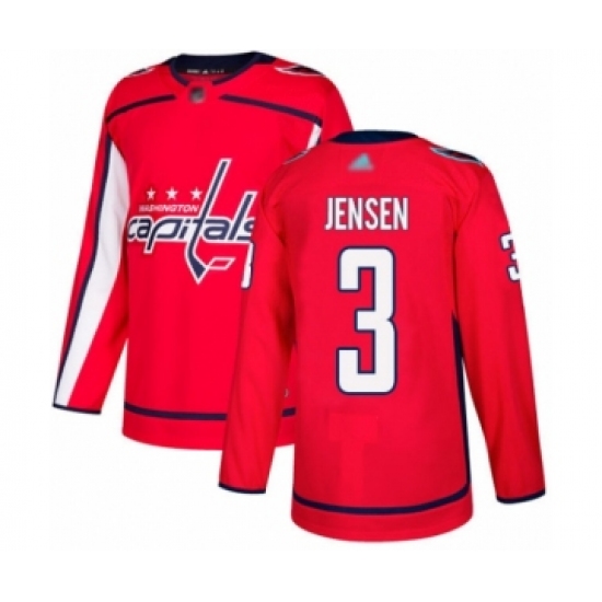 Men's Washington Capitals 3 Nick Jensen Authentic Red Home Hockey Jersey