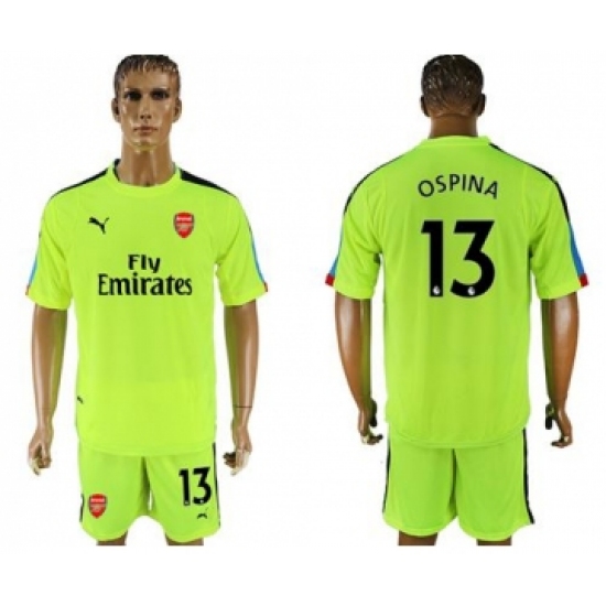 Arsenal 13 Ospina Shiny Green Goalkeeper Soccer Club Jersey