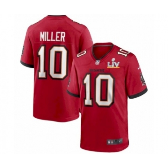 Men'sTampa Bay Buccaneers 10 Miller Red 2021 Super Bowl LV Jersey