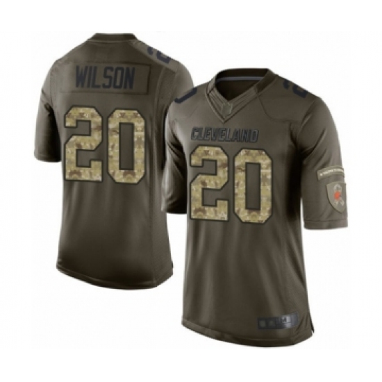 Men's Cleveland Browns 20 Howard Wilson Elite Green Salute to Service Football Jersey