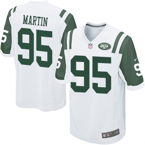 Men's Nike New York Jets 95 Josh Martin Game White NFL Jersey