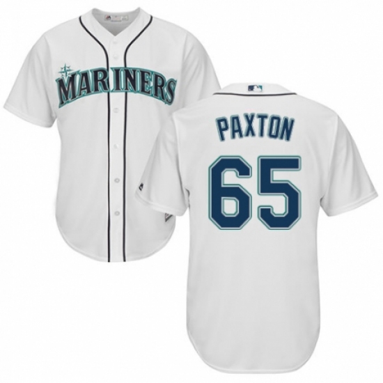 Youth Majestic Seattle Mariners 65 James Paxton Replica White Home Cool Base MLB Jersey
