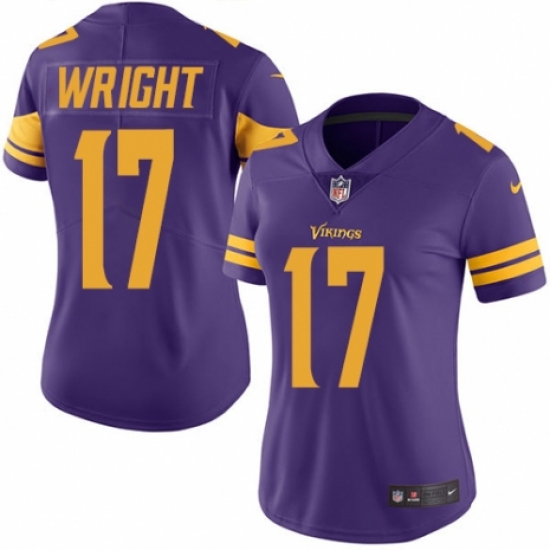 Women's Nike Minnesota Vikings 17 Kendall Wright Limited Purple Rush Vapor Untouchable NFL Jersey