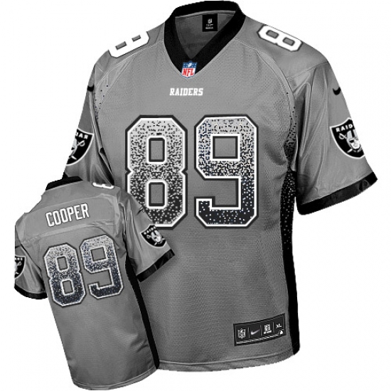 Men's Nike Oakland Raiders 89 Amari Cooper Elite Grey Drift Fashion NFL Jersey