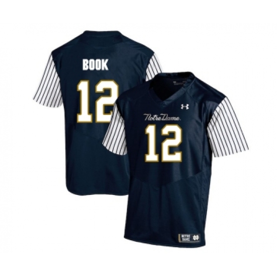 Notre Dame Fighting Irish 12 Ian Book Navy College Football Jersey