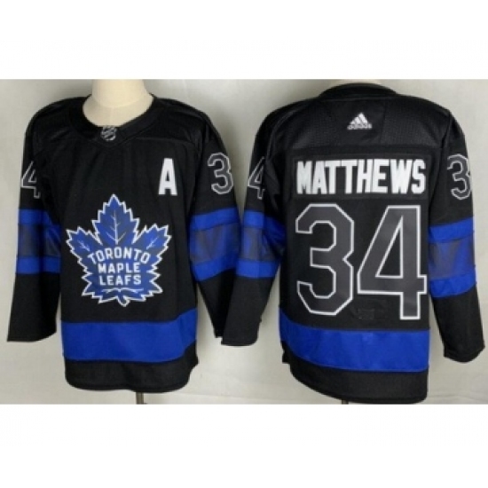 Men's Toronto Maple Leafs 34 Auston Matthews Black X Drew House Inside Out Stitched Jersey
