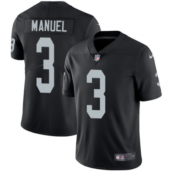 Men's Nike Oakland Raiders 3 E. J. Manuel Black Team Color Vapor Untouchable Limited Player NFL Jersey