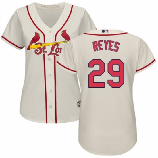 Women's Majestic St. Louis Cardinals 29 lex Reyes Authentic Cream Alternate Cool Base MLB Jersey