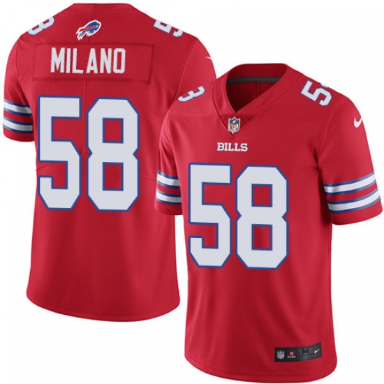 Youth Nike Buffalo Bills 58 Matt Milano Limited Red Rush Vapor Untouchable NFL Jersey