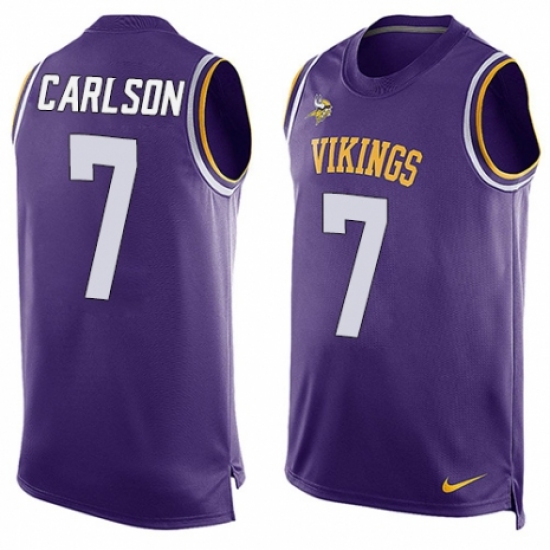Men's Nike Minnesota Vikings 7 Daniel Carlson Limited Purple Player Name & Number Tank Top NFL Jersey