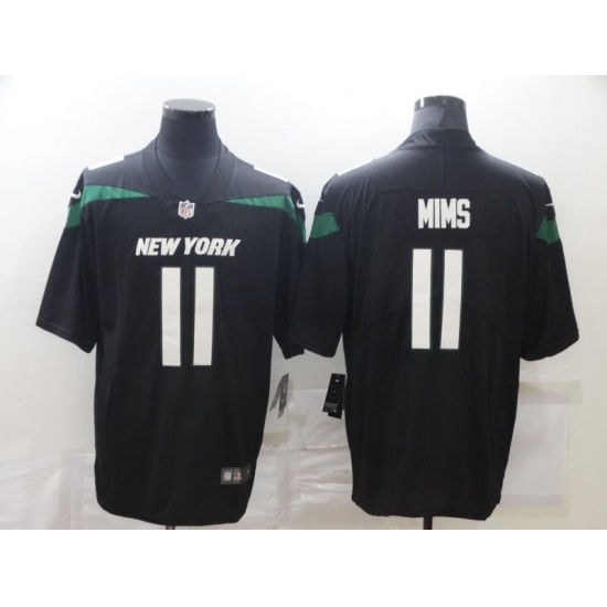 Men's New York Jets 11 Denzel Mims Black Nike Leopard Jersey