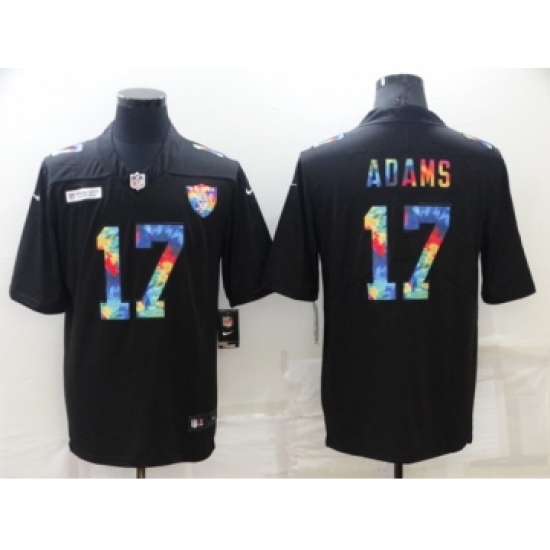 Men's Las Vegas Raiders 17 Davante Adams Black Crucial Catch Limited Stitched Jersey