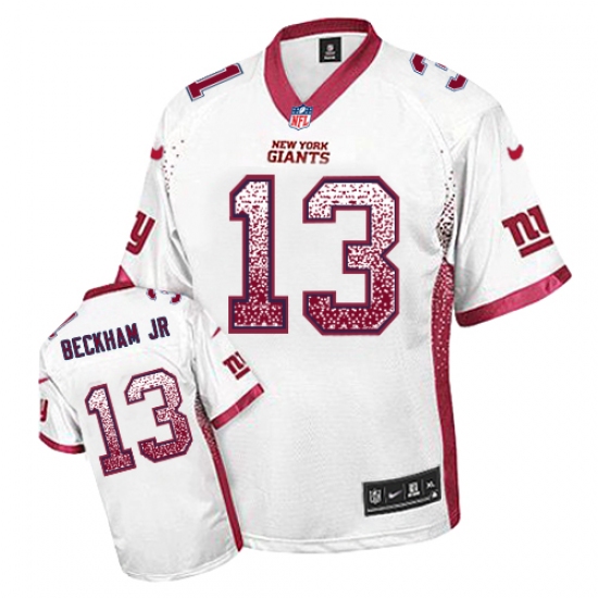 Youth Nike New York Giants 13 Odell Beckham Jr Elite White Drift Fashion NFL Jersey