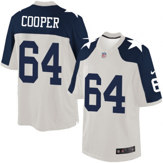 Men's Nike Dallas Cowboys 64 Jonathan Cooper Limited White Throwback Alternate NFL Jersey