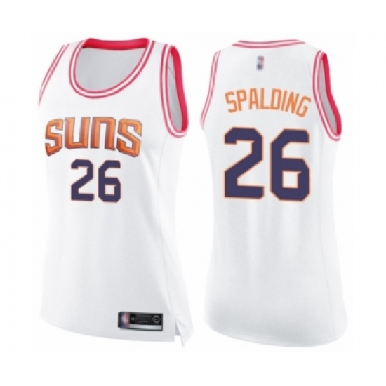 Women's Phoenix Suns 26 Ray Spalding Swingman White Pink Fashion Basketball Jersey