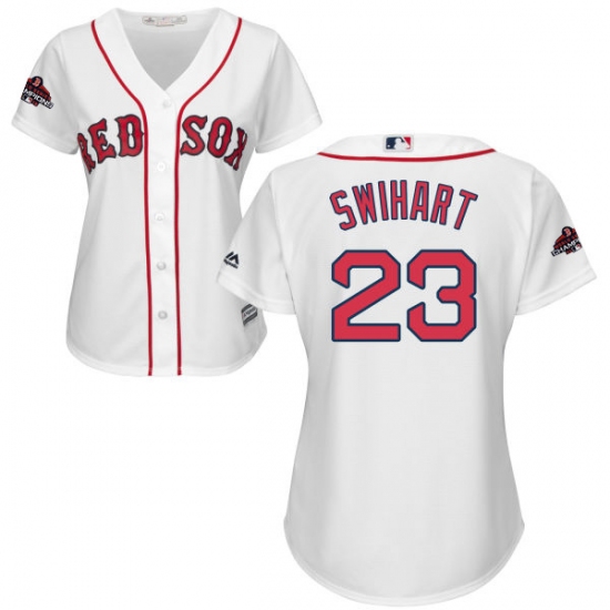 Women's Majestic Boston Red Sox 23 Blake Swihart Authentic White Home 2018 World Series Champions MLB Jersey